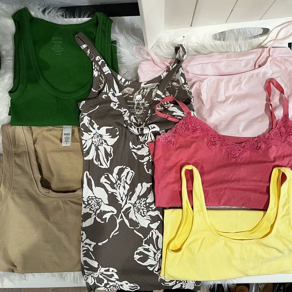 NEW Tank Top Bundle Anthro J. Crew Multicolored Solid Floral Basic Scoop XS/S